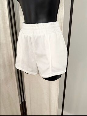 Forever 21 White High Waist French Casual Athletic Terry Shorts M